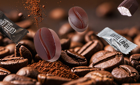 AGOLYN's bulk coffee candy packaged for industrial manufacturing and storage