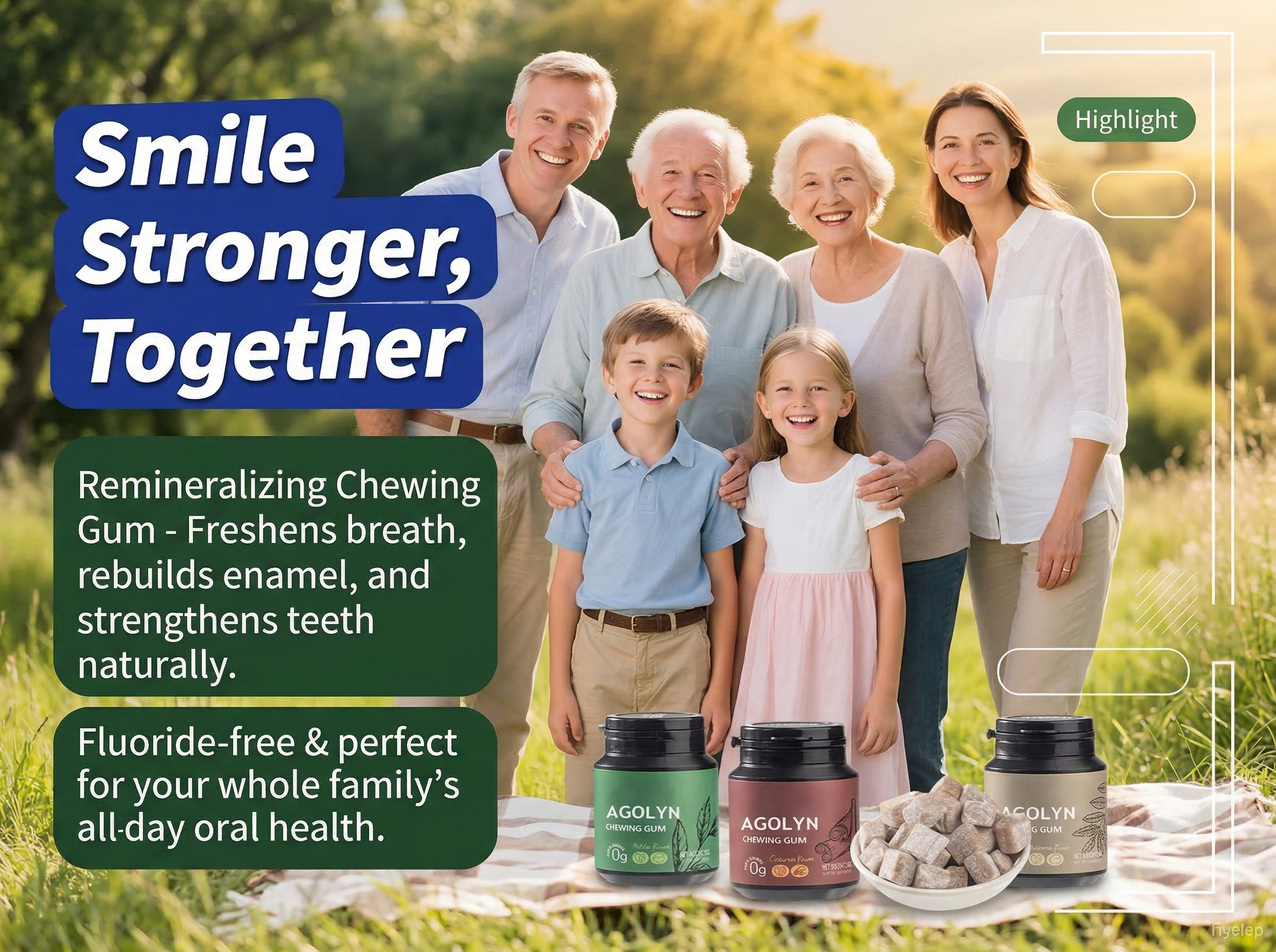 AGOLYN Mineralized chewing gum – xylitol based with advanced remineralization