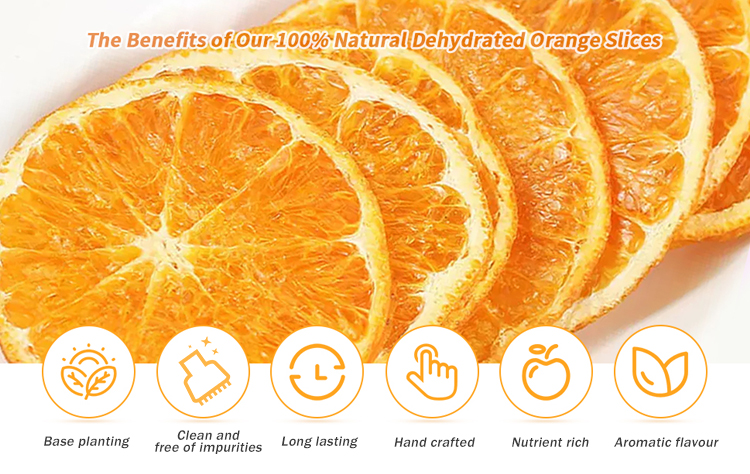Nutrient-rich dried orange slices with vitamin C and fiber – superfood snack