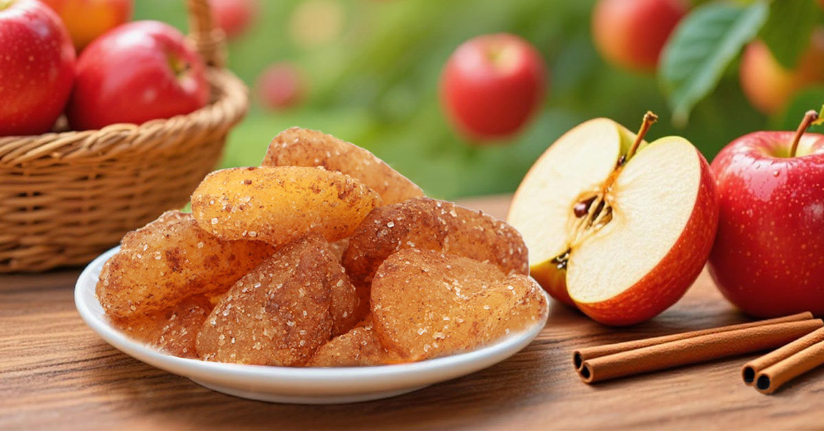 Premium cinnamon dried apples– natural dried fruit snack